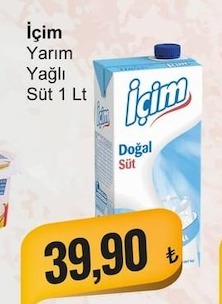 İçim Yarım Yağlı Süt 1 Lt