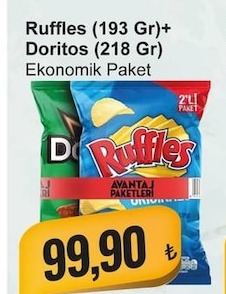 Ruffles (193 Gr) + Doritos (218 Gr) Ekonomik Paket