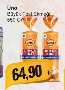 Uno Büyük Tost Ekmeği 550 Gr