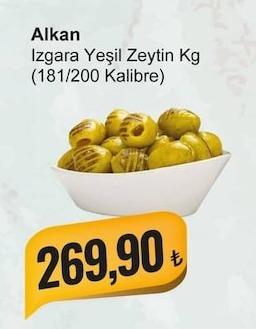 Alkan Izgara Yeşil Zeytin Kg (181/200 Kalibre)