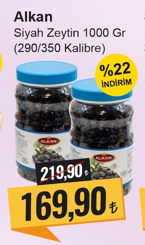 Alkan Siyah Zeytin 1000 Gr