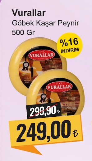 Vurallar Göbek Kaşar Peynir 500 Gr