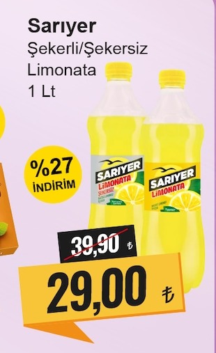 Sarıyer Şekerli/Şekersiz Limonata 1 Lt