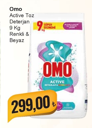 Omo Active Toz Deterjan 9 Kg Renkli & Beyaz