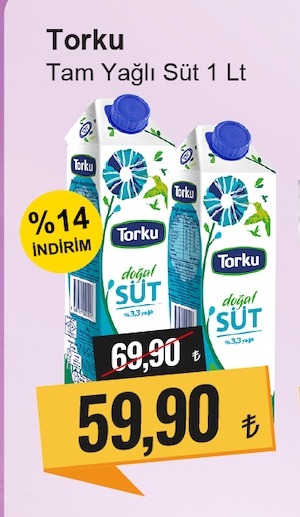Torku Tam Yağlı Süt 1 Lt