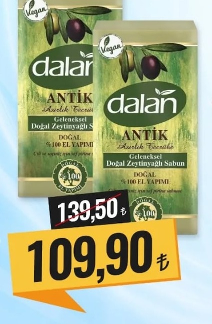 Dalan Antik Geleneksel Doğal Zeytinyağlı Yeşil Sabun 5X180 Gr