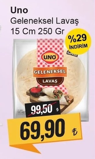 Uno Geleneksel Lavaş 15 Cm 250 Gr