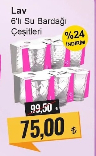 Lav 6'Lı Su Bardağı Çeşitleri