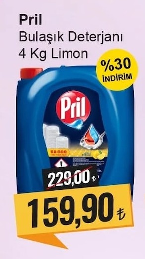 Pril Bulaşık Deterjanı 4 Kg Limon
