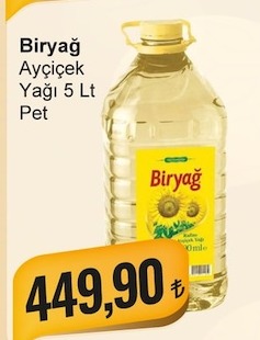 Biryag Ayçiçek Yaği 5 Lt Pet