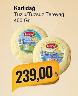 Karlidağ Tuzlu/Tuzsuz Tereyağ 400 Gr