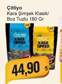 Çitliyo Kara Şimşek Klasik/Boz Tuzlu 180 Gr