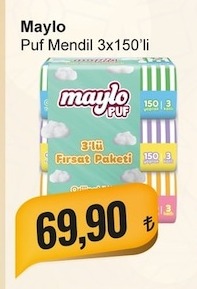 Maylo Puf Mendil 3X150'Li