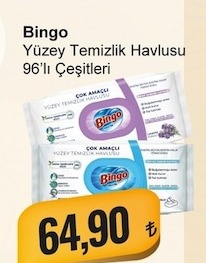 Bingo Yüzey Temizlik Havlusu 96'Lı Çeşitleri