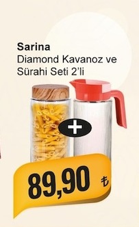 Sarina Diamond Kavanoz Ve Sürahi Seti 2'Li