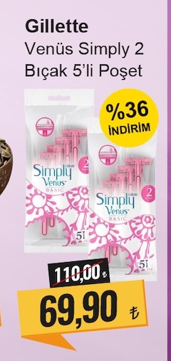 Gillette Venus Simply 2 Bıçak 5'Li Poşet