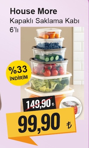 House More Kapaklı Saklama Kabı 6'Lı