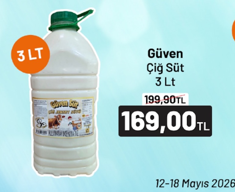 Güven Çiğ Süt 3 Lt