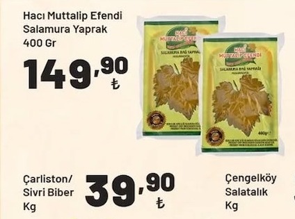 Haci Muttalip Efendi Salamura Yaprak 400 Gr