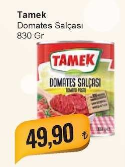 Tamek Domates Salçası 830 Gr
