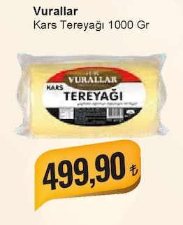 Vurallar Kars Tereyağı 1000 Gr