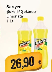 Sariyer Şekerli/Şekersiz Limonata 1 Lt