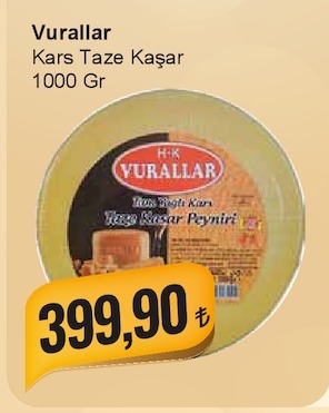 Vurallar Kars Taze Kaşar 1000 Gr
