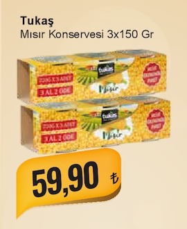 Tukaş Mısır Konservesi 3X150 Gr