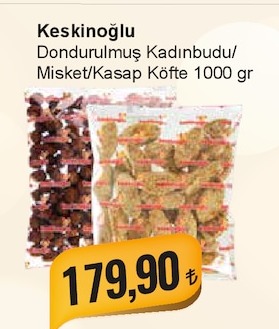 Keskinoglu Dondurulmuş Kadınbudu Misket Kasap Köfte 1000 G