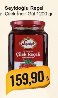 Seyidoğlu Reçel Çilek-İncir-Gül 1200 Gr