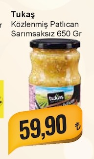 Tukaş Közlenmiş Patlıcan Sarımsaksız 650 Gr