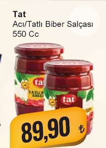 Tat Acı/Tatlı Biber Salçası 550 Cc