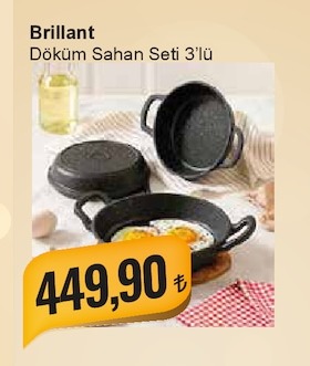 Brillant Döküm Sahan Seti 3'Lü