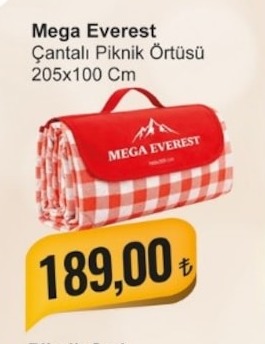 Mega Everest Çantalı Piknik Örtüsü 205X100 Cm
