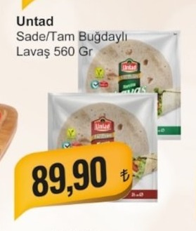 Untad Sade/Tam Buğdaylı Lavaş 560 Gr