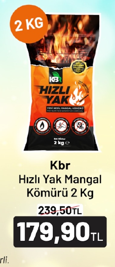 Kbr Hızlı Yak Mangal Kömürü 2 Kg