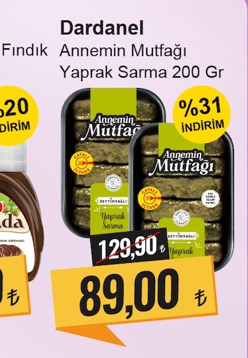 Dardanel Fındık Annemin Mutfağı Yaprak Sarma 200 Gr