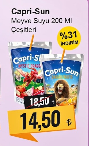 Capri-Sun Meyve Suyu 200 Ml Çeşitleri