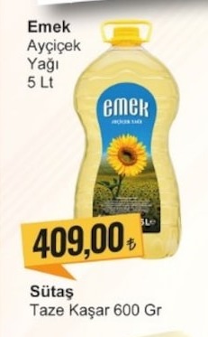 Emek Ayçiçek Yaği 5 Lt