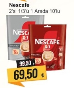 Nescafe 2'Si 1'Lü 3'Lü 1 Arada 10'Lu Paket