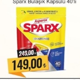 Asperox Sparx Bulaşık Kapsülü 40'Lı