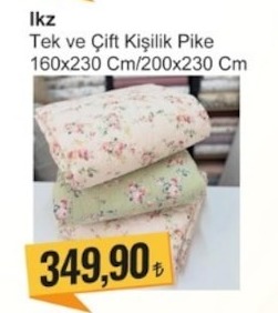 İkz Tek Ve Çift Kişilik Pike 160X230 Cm / 200X230 Cm