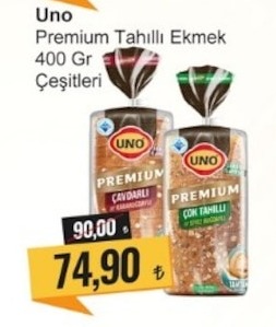 Uno Premium Tahıllı Ekmek 400 Gr Çeşitleri