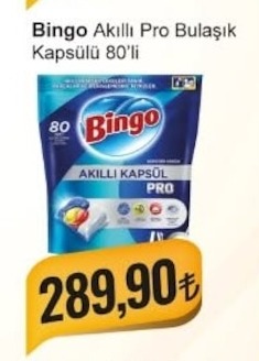 Bingo Akıllı Pro Bulaşık Kapsülü 80'Li