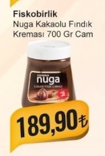 Fiskobirlik Nuga Kakaolu Fındık Kreması 700 Gr Cam