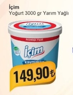 İçim Yoğurt 3000 Gr Yarım Yağlı