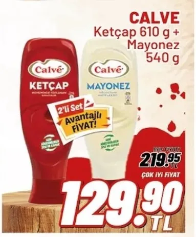 Calve Ketçap 610 G + Mayonez 540 G