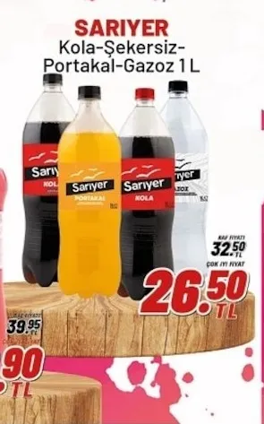 Sarıyer Kola-Şekersiz-Portakal-Gazoz 1 L