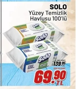 Solo Yüzey Temizlik Havlusu 100'Lü
