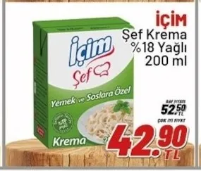 İçim Şef Krema %18 Yağlı 200 Ml